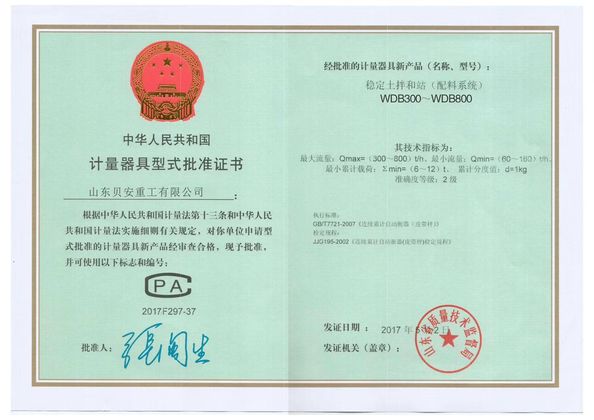 Китай Shandong Beian Heavy Industry Co.,Ltd Сертификаты
